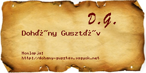 Dohány Gusztáv névjegykártya