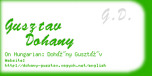 gusztav dohany business card